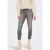 Skinny-fit-Jeans ONLY "ONLBLUSH MID SK AK RW DST DNM REA724NOOS", Damen, Gr. L (40), Länge 32, blau (medium grau denim), Denim/Jeans, Obermaterial: 92% Baumwolle, 6% Elastomultiester, 2% Elasthan, unifarben, casual, Jeans, mit Destroyed Effekt