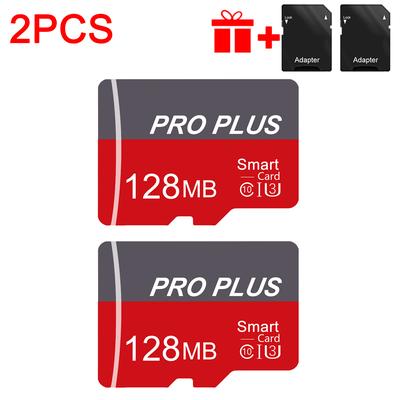TEMU 2pcs Memory Card 128gb 64gb 32gb 16gb With Adapter, Memory Card 8gb 4gb 2gb 1gb, U3 C10 A1 Tf Card 512mb 256mb 128mb 64mb For Tablet/ Camera/ Phone -real Capacity, False ! Image