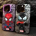 Custodia per telefono Marvel Sipiderman Venom per Apple iPhone 16 15 pro max X XR 11 14 Plus XS Max 13 12 Pro Cover morbida antiurto