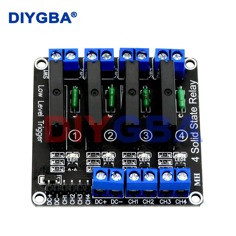 Low Level 5V 4-Kanal-Halbleiterrelaismodul SSR G3MB-202P 240V 2A Ausgang mit Resistiver Sicherung für Arduino 4-Wege Image