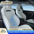 CSSBOON Sedile di ventilazione sportivo per Tesla Model 3 Y 2016-2024 Cuscino anteriore a due posti Coprisedile posteriore Modello 3 Stile Performance