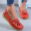 Keil Fashion Echtes Leder Frauen Wohnungen Tenis Frauen Casual Schuhe Quaste Frauen Schuhe Slip Auf Wanderschuhe Weibliche Plus Größe