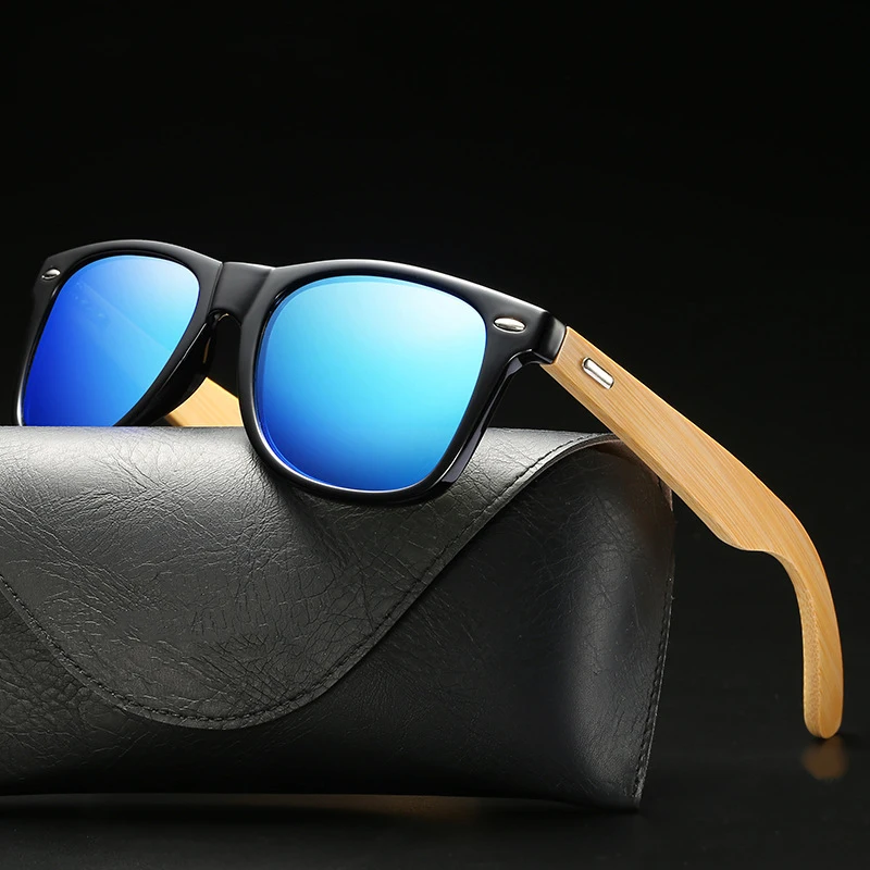 Mode Bambus Holz Vintage Quadrat Sonnenbrille Männer Frauen Luxus Marke Designer Sonnenbrille Holz Fahren UV400 Brillen Image