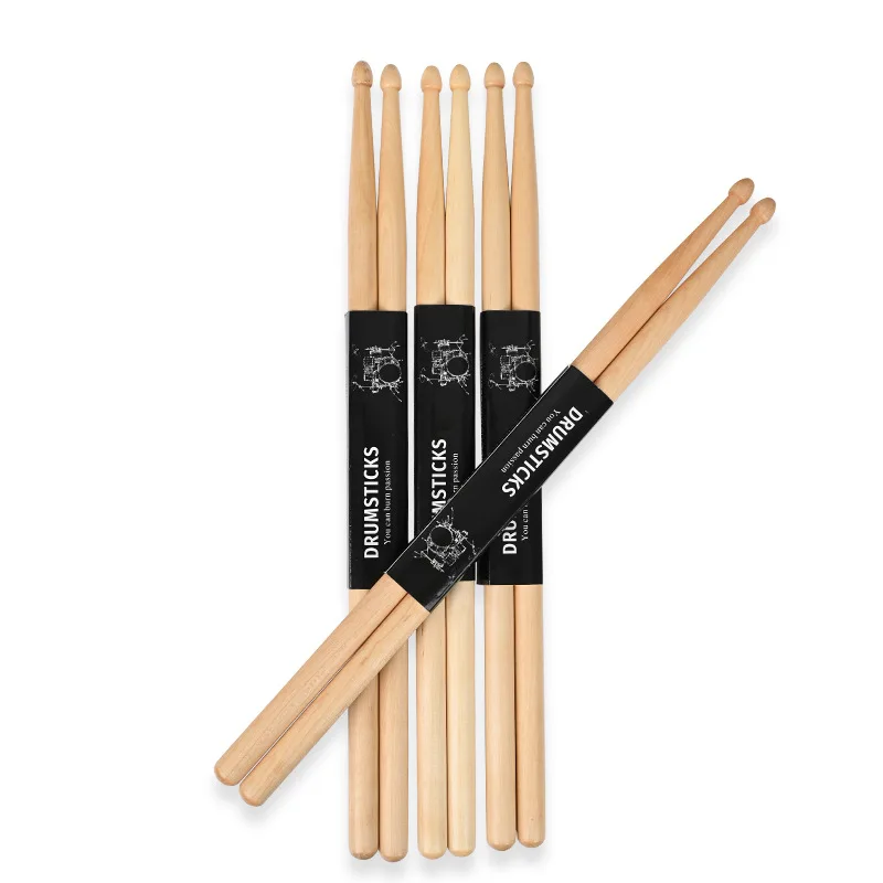 Miwayer 1 Paar 5 A/7 A Premium-Ahorn-Drumsticks-Schlägel, ideal für alle Altersgruppen, langlebige Übungs-Drumsticks für Jazz und Percu Image