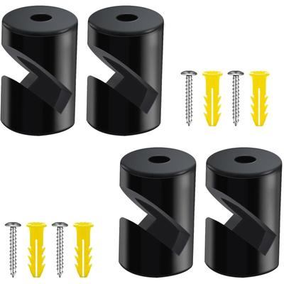 Wand- und Deckenhalterung für Kabel [4 Stück, Schwarz] Deckenmontage mit Schrauben und Dübeln, Image