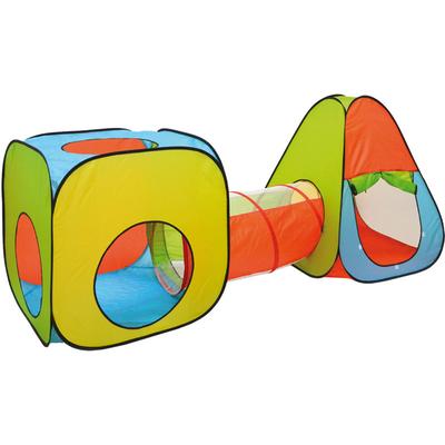 Bällebad Spielzelt Set 260x90x100cm Popup Spielhaus Kinder Zelt Tunnel - bunt