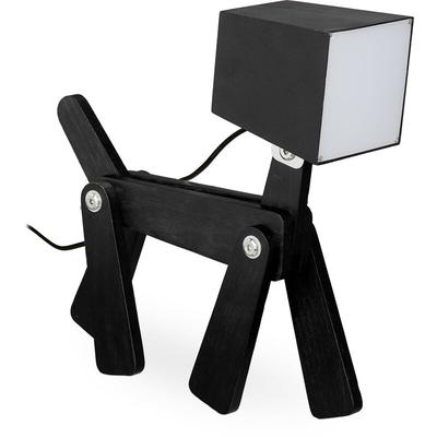 Relaxdays - Tischlampe Hund, individuell verstellbar, Holz, led Nachttischlampe Kinder, Image