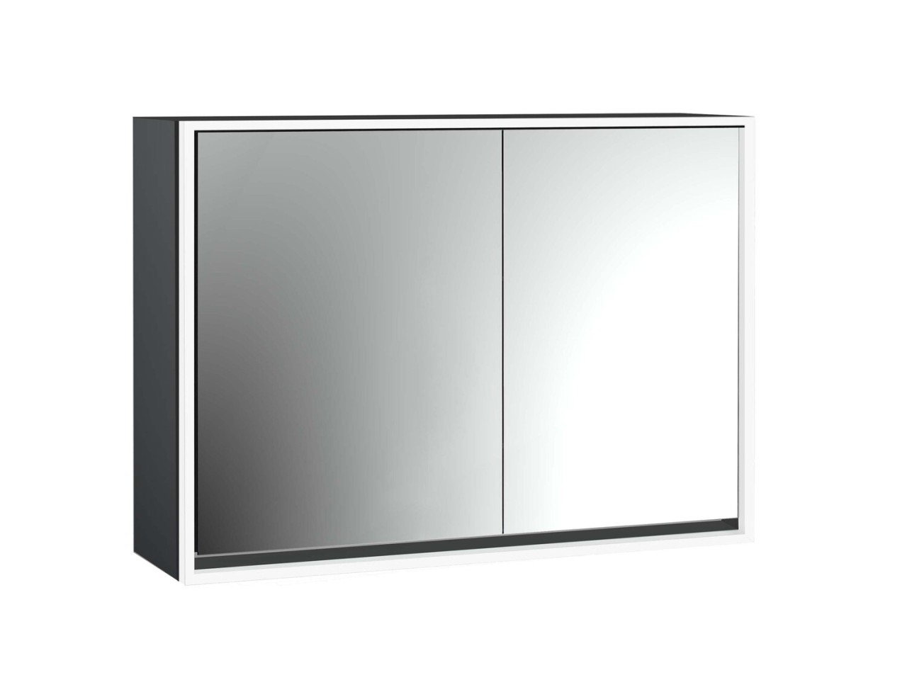 emco LED-Lichtspiegelschrank Loft Aufputz, 1000 mm, breite Tür links schwarz, 979813316 979813316 Image