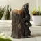 Bears on Log Rustic Lodge Outdoor Bubbler Fountain with Light LED, Modern Outdoor Water Fountains