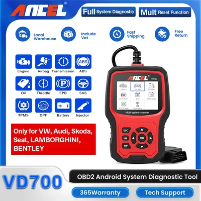ANCEL VD700 OBD2 Automotive Diagnostic Scanner Tester Full System EPB DPF Oil TPMS BMS Airbag Reset