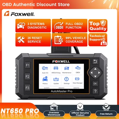 Foxwell NT650 Pro OBD2 Scanner Car Code Reader ABS SRS Bidirectional Test Automotive Scanner 25