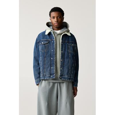 Denim Jacket With Faux Shearling Lining