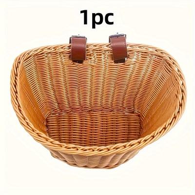 TEMU Waterproof And Rustproof Bicycle Basket With Adjustable Handlebar Strap, Pp Material, Ideal For Cycling Accessories, Bicycle Basket