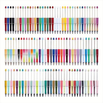 TEMU 45pcs Random Colorful Beaded Ballpoint Pen Silicone Beads Focus Beads Diy Can Jewelry Making Kits Image