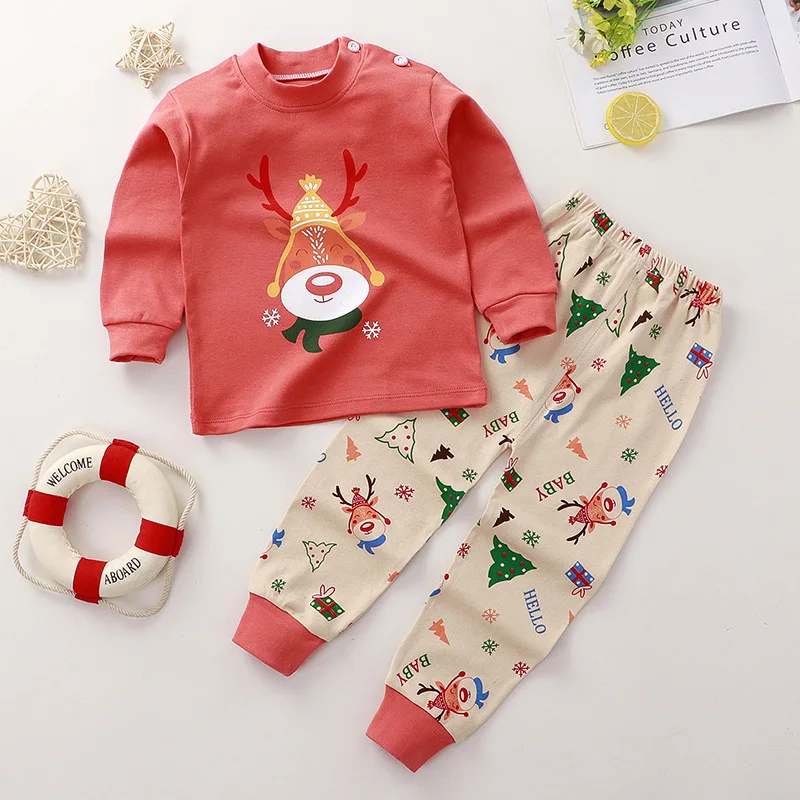 Frühling Herbst Kinder Pyjamas Set Kinder Baby Mädchen Jungen Unterwäsche Kleidung Langarm Nachtwäsche Pyjamas Sets Kinder Kleidung Image