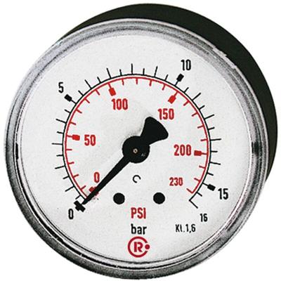 Standardmanometer, Kunststoff, g 1/4 hinten, 0 - 25,0 bar/360 psi, ø 63 - Riegler