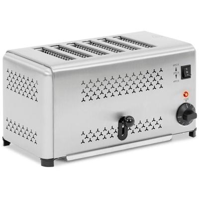 Gastronomie-Toaster 6 Scheiben 2500 w Timer Krümelschublade Edelstahl