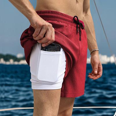 Men's Running Shorts Gym Shorts Sweat Shorts 2 in 1 High Waist Shorts Sports Outdoor Casual Athleisure Breathable Quick Dry Lightweight Soft Running Walking Jogging Regular Fit Sportswear Activewear