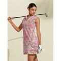Per donna vestito da golf Rosa baby azzurro cielo Bianco Senza maniche Protezione solare Completo da tennis Floreale Motivo cashemire Abbigliamento da golf da donna Abbigliamento Abiti Abbigliamento