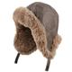 TREWQ Winter Leather Hat Aviator Hat Ear Flaps,Windproof Cap Real Leather Hats Trapper Hat,Warm Hunting Hat coffee