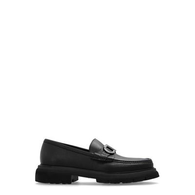 Logo Buckle Loafers - Black - Ferragamo Slip-Ons