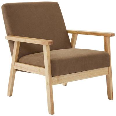 Sweeek - Skandinavischer Sessel aus Holz und Cord, Cord, Taupe Image
