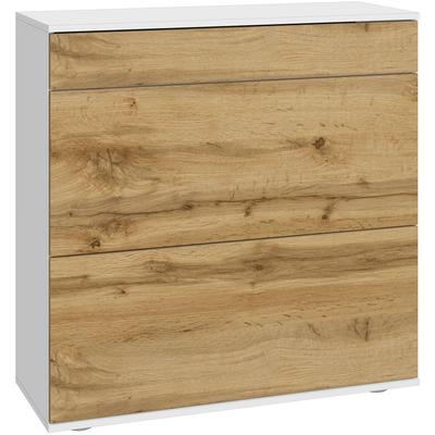 Schuhschrank BORCHARDT MÖBEL "Torben", weiß (weiß, votan eichefarben), B:89cm H:90cm T:35cm, Holzwerkstoff, Schränke Image