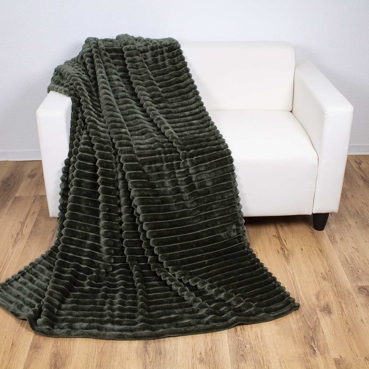 Wohndecke Kuscheldecke Wolldecke Sofadecke Cord Optik 150x200cm Image