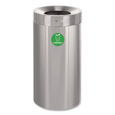 Alpine Industries 27 Gallon Stainless Steel Compost Can, Brushed Stainless Steel (ALHALP47527CO)
