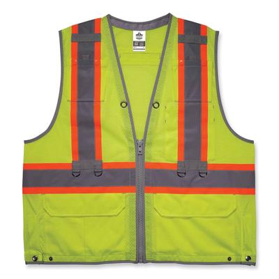 Ergodyne 24187 GloWear 8231TVK Class 2 Hi-Vis Tool Tethering Safety Vest Kit, Polyester, 2X-Large/3X-Large, Lime, Ships in 1-3 Business Days