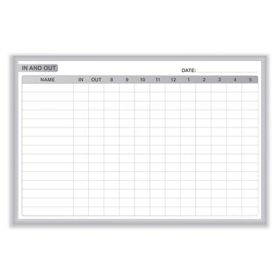 Ghent MFG GRPM301E48 In/Out Magnetic Whiteboard, 96.5 x 48.5, White/Gray Surface, Satin Aluminum Frame