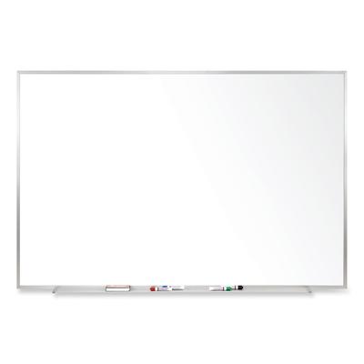 Ghent MFG M1464 Magnetic Porcelain Whiteboard with Satin Aluminum Frame, 72.5 x 48.5, White Surface