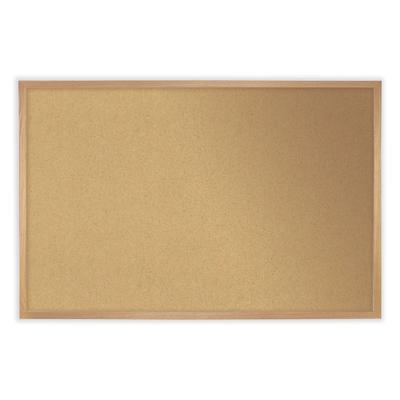 Ghent MFG WK48 Natural Cork Bulletin Board with Frame, 96.5 x 48.5, Tan Surface, Natural Oak Frame