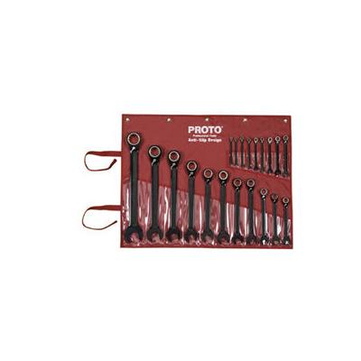 Proto Spline Reversing Combination Ratcheting Wrench, 20 Pc, Inch (577-SCV-20S)