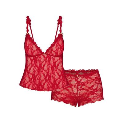 Triangle Cami Top And Short Set - Red - Skims Nightwear