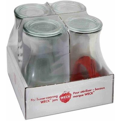 Saftflasche 4er-Tray 1/4 l mit Ringen und Klammern Image