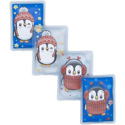 Taschenwärmer wiederverwendbar 4er Set - pinguine eckig - Kinder Handwärmer für unterwegs - Wichtel