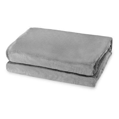 2 Stück Kuscheldecke Wohndecke Decke Super soft Flanell für Universell Sofa Unterwegs Grau - 240 x