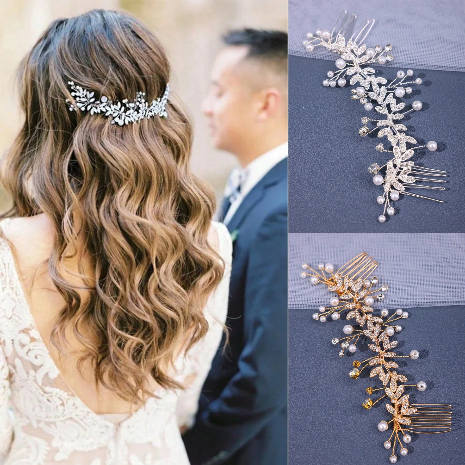 Braut Hochzeit Kopfschmuck Strass Prinzessin Stil Kunst perle Bühne Show Leistung Haarschmuck verdrahtet Hochzeit Zubehör Image
