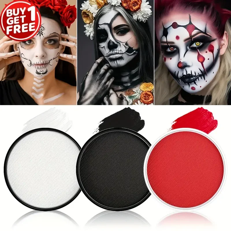 30G Wasser Monochromatische Körperbemalung Schwarz Und Weiß Passende Make-Up Gesichtsbemalung Halloween Party Wasserdichte Make-Up Körperbemalung Image