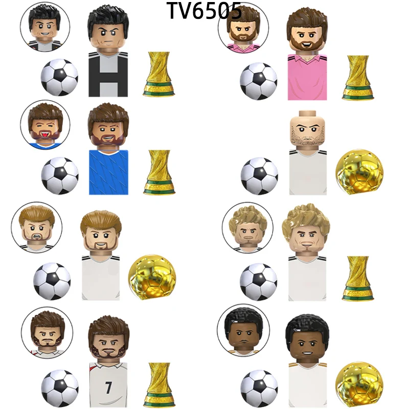 Der berühmte Fußballspieler Star Number 7 10 5 11 23 9 Modellblöcke MOC Bricks Set Geschenke Spielzeug für Kinder TV 6505 Image