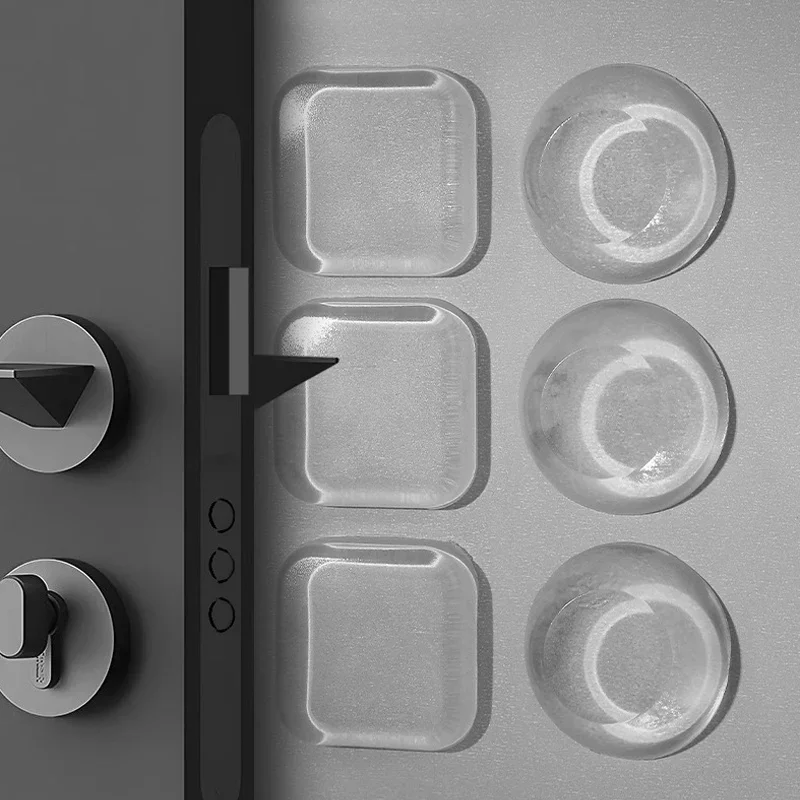 Silikon Tür Stopper Aufkleber Klebstoff Griff Stoßstangen Stumm Anti-Kollision Schrank Kühlschrank Tür Wasserdichte Wand Schützen Pad Image