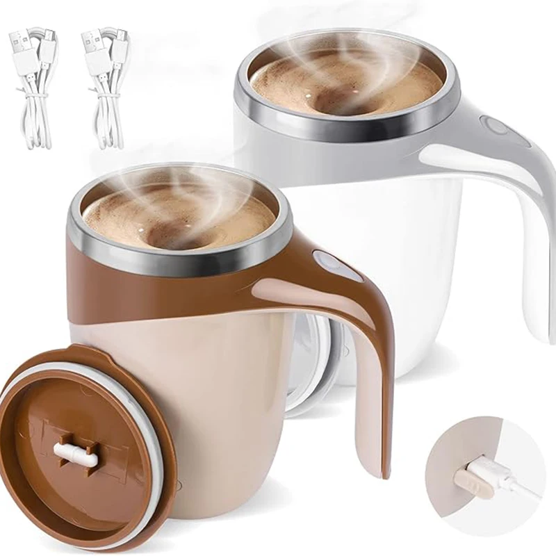 1PC Tragbare Smart Automatische Magnetische Rühren Tasse Wiederaufladbare Edelstahl Faul Rotierenden Becher Rühren Tasse Trinken Werkzeuge Image