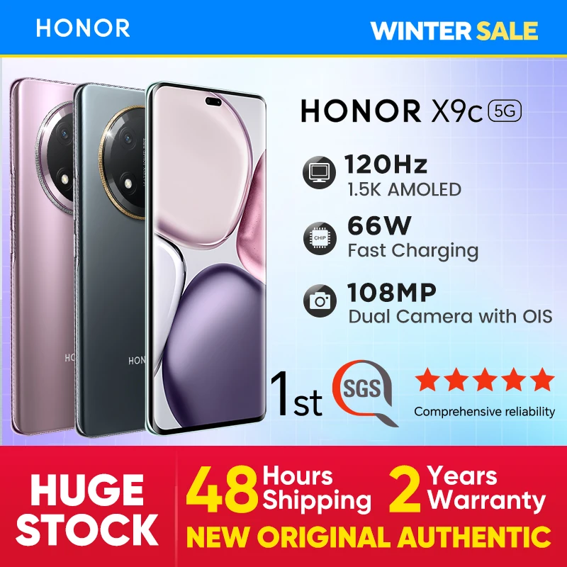 HONOR X9c 5G Smartphones globale Version Android Mobile Snapdragon 6 Gen 1 CPU 108 MP Kamera 6,78 Zoll AMOLED