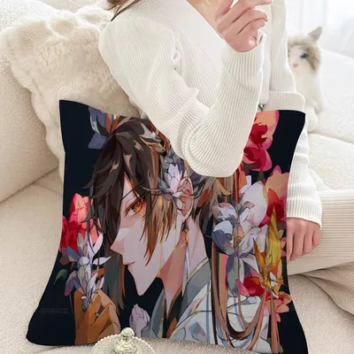 Genshin Impact Zhongli Kissenbezug Kissenbezug Polsterung Sofa Wurfkissen Home Decor Kissenbezug Image