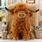 Simulation Highland Cow Plush Toy Soft Stuffed Lifelike Animal Toy Highland Cow Kawaii Kids Gift Toy