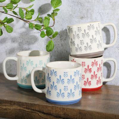 Palmridge 15 oz. Stackable Mugs, Set of 4 by BrylaneHome in Multi