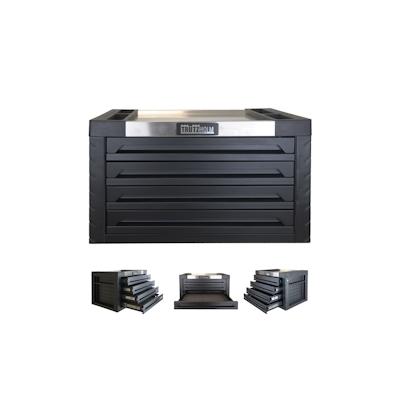 Baumarktplus Werkzeugkiste 4 Schubladen ca. 68 x 46 cm leer schwarz Aufsatz Werkzeugkasten Image