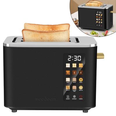 2 Slice-Toaster,Touch Control LCD Screen,6 Shade Setting & Bread Selection,Removable Crumb Tray,Stainless Steel,900W