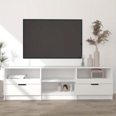 TEMU 1pc Tv Stand, Hardwood And Cork Material, 150x33.5x45 Cm, Wooden Media Console With Storage, No Electricity Required Image
